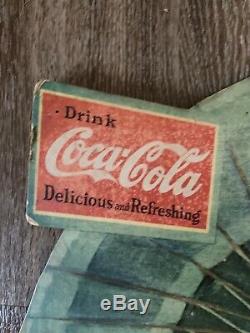 Rare 1926 Coca-Cola Umbrella Girl Advertising Diecut