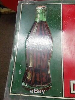 Rare 1926 Embossed Coca-Cola Advertising Sign 1916 Bottle Country Store