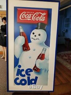 Rare 1936 Coca cola SNOWMAN Cardboard sign