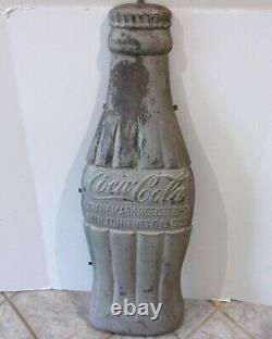 Rare 1940's-1950's Coca-cola 37 Bottle Embossed Metal Advertising Sign 6 Oz