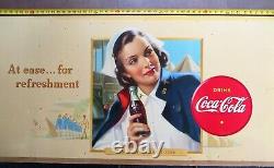 Rare 1942 Coca Cola Us Army Nurse Corps Cardboard Sign In Original Frame