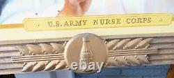 Rare 1942 Coca Cola Us Army Nurse Corps Cardboard Sign In Original Frame