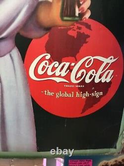 Rare 1943 Coca Cola cardboard advertising sign Have A Coke Logo. 50 by 29