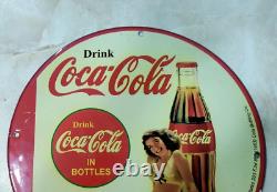 Rare 1953 Coca Cola Old Vintage Car Garage Bar Man Cave Porcelain Enamel Sign