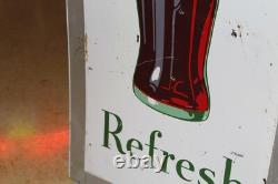 Rare 1954 Drink Coca-cola Refresh Soda Bottle Painted Metal Sign 54 Tall Coke