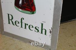 Rare 1954 Drink Coca-cola Refresh Soda Bottle Painted Metal Sign 54 Tall Coke