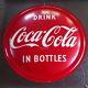 Rare 1954 near mint Coca Cola Bullseye 3 ft round button flange sign