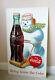 Rare 1957 Coca Cola Whimsical Snowman & Bottle Sleigh Cardboard Lithograph