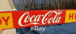 Rare 1959 Canadian Coca-Cola porcelain door push pushbar sign Coke FREE SHIP