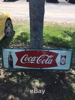 Rare 1960's 53 3/4 Coca Cola Fish Tail Sign Withcoke Can