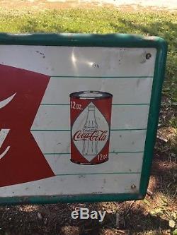 Rare 1960's 53 3/4 Coca Cola Fish Tail Sign Withcoke Can
