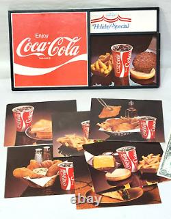 Rare 1976 vintage COCA-COLA Cardboard/Plastic SIGN with INSERTS Diner Restaurant