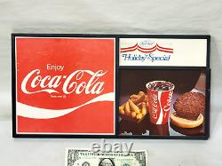 Rare 1976 vintage COCA-COLA Cardboard/Plastic SIGN with INSERTS Diner Restaurant