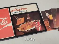 Rare 1976 vintage COCA-COLA Cardboard/Plastic SIGN with INSERTS Diner Restaurant