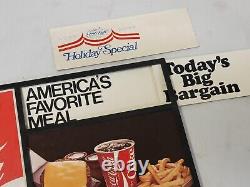 Rare 1976 vintage COCA-COLA Cardboard/Plastic SIGN with INSERTS Diner Restaurant