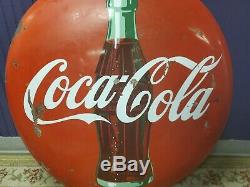 Rare 36 Coca cola Coke button with bottle sweat 1950s