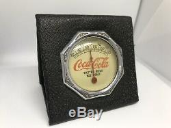 Rare Antique 1930's Coca-Cola Leather Thermometer Coke Sign Soda Advertising