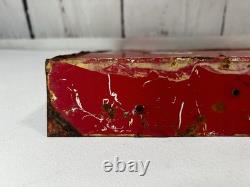 Rare Antique 1956 Spanish Coca Cola Refrescate Aqui Double Sided Flange Sign