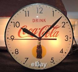 Rare Antique Coca Cola Bubble Glass advertising Clock Sign