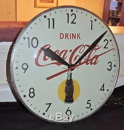 Rare Antique Coca Cola Bubble Glass advertising Clock Sign