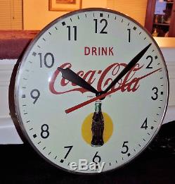 Rare Antique Coca Cola Bubble Glass advertising Clock Sign! Nice