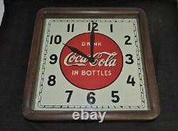 Rare Antique Coca Cola Select advertising Wood Clock Sign Nice
