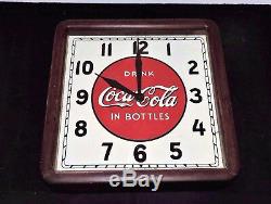 Rare Antique Coca Cola Select advertising Wood Clock Sign Nice