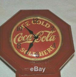 Rare Antique Coca Cola advertising Clock Sign Nice