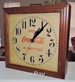 Rare Antique Original 1930's Coca Cola advertising Wall Clock Sign Nice