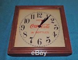 Rare Antique Original 1930's Coca Cola advertising Wall Clock Sign Nice