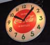 Rare Antique Original 1950's Coca Cola Bubble Glass advertising Clock Sign