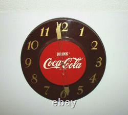 Rare Antique Original 1950's Coca Cola advertising Clock Sign NICE