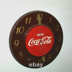 Rare Antique Original 1950's Coca Cola advertising Clock Sign NICE