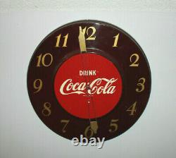 Rare Antique Original 1950's Coca Cola advertising Clock Sign NICE