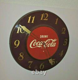 Rare Antique Original 1950's Coca Cola advertising Clock Sign NICE