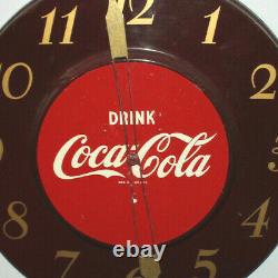 Rare Antique Original 1950's Coca Cola advertising Clock Sign NICE