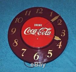 Rare Antique Original 1950's or 60'S Coca Cola advertising Clock Sign NICE