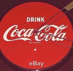 Rare Antique Original 1950's or 60'S Coca Cola advertising Clock Sign NICE