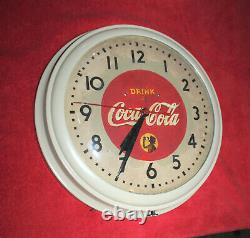 Rare Antique Original Coca Cola Drink advertising Clock Sign NICE