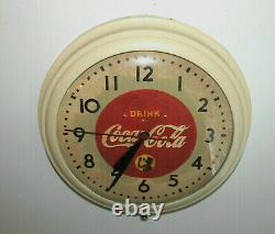 Rare Antique Original Coca Cola Drink advertising Clock Sign NICE