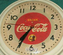 Rare Antique Original Coca Cola Drink advertising Clock Sign NICE