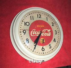 Rare Antique Original Coca Cola Drink advertising bubble Clock Sign NICE