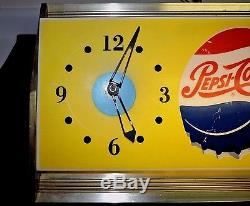 Rare Antique Original Pepsi Cola Advertising Clock Sign Nice