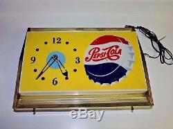 Rare Antique Original Pepsi Cola Advertising Clock Sign Nice