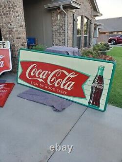 Rare Bottling Plant Coca-Cola Fishtail Advertising Sign