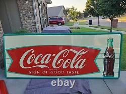 Rare Bottling Plant Coca-Cola Fishtail Advertising Sign