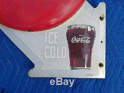 Rare Coca Cola 16 Button Flange Sign with Glass 1949