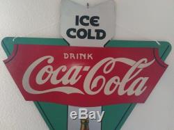 Rare Coca Cola 1933 Kay Display Wood Arrow Sign Near Mint
