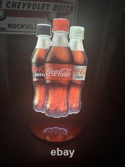 Rare Coca Cola 3 Bottle LED Light Sign Rare Foreign Coke Zero 11 Back Bar