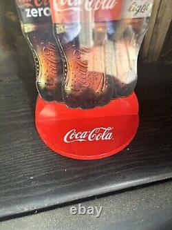 Rare Coca Cola 3 Bottle LED Light Sign Rare Foreign Coke Zero 11 Back Bar